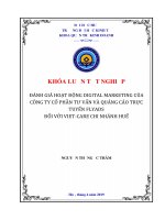 ĐÁNH GIÁ HOẠT ĐỘNG DIGITAL MARKETING của CÔNG TY cổ PHẦN tư vấn và QUẢNG cáo TRỰC TUYẾN FLYADS đối với VIET CARE CHI NHÁNH HUẾ 