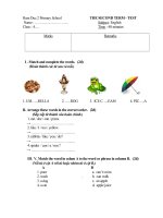 Đề thi học kì 2 môn Tiếng Anh Lớp 4