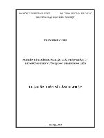 Luận án tiến sĩ nghiên cứu xây dựng các giải pháp quản lý lửa rừng cho vườn quốc gia hoàng liên 