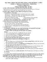 ĐỀ CƯƠNG HƯỚNG DẪN TỰ HỌC TIẾNG ANH 8 LỚP THÍ ĐIỂM_CHỦ ĐỀ 4