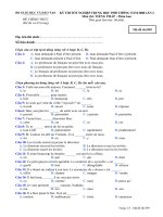 Đề thi tốt nghiệp THPT Quốc Gia môn Tiếng pháp phân ban 2007-2008 lần 2 mã đề 895