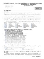 Đề thi tốt nghiệp THPT Quốc Gia môn Tiếng nga KPB 2006-2007 lần 2 mã đề 795