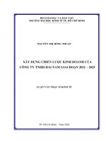 Xây dựng chiến lược kinh doanh của công ty tnhh hải nam giai đoạn 2021 – 2025 