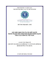 Dấu hiệu định tội của tội giết người trong trạng thái tinh thần bị kích động mạnh theo luật hình sự việt nam 