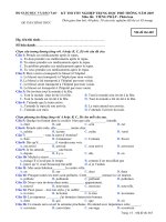 Đề thi tốt nghiệp THPT Quốc Gia môn Tiếng pháp PB 2006-2007 lần 1 mã đề 465