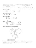 phòng gdđt hoài ân đề thi kiểm tra giữa học kì i lớp 1 trường th số 2 ân tường tây năm học 2009 2010 moân toaùn thôøi gian 40 phuùt khoâng keå thôøi gian cheùp ñeà bài 1 tính 3 điểm 1 3 4 – 1