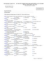 Đề thi tốt nghiệp THPT Quốc Gia môn Tiếng Pháp hệ 3 năm 2006-2007 lần 2 mã đề 613