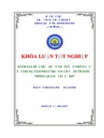 ĐÁNH GIÁ HIỆU QUẢ QUẢN TRỊ NGUỒN NHÂN lực tại TRUNG tâm PHÁT TRIỂN DỊCH vụ DI TÍCH HUẾ THÔNG QUA bộ CHỈ số KPI 