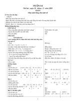 tuaàn 14 tuaàn 14 thöù hai ngaøy 30 thaùng 11 naêm 2009 toaùn chia moät toång cho moät soá i yeâu caàu caàn ñaït giuùp hs bieát chia moät toång cho moät soá böôùc ñaàu bieát vaän duïng tính chaát c