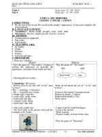 GIAO AN TIENG ANH 8 TUAN 2 PPCT MOI NHAT THAI BINH