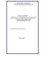 Luận văn Thạc sĩ Khoa học: Nghiên cứu quá trình khâu mạch quang của hệ nhựa epoxyđian - cao su thiên nhiên lỏng chức hóa