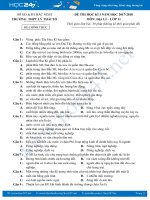 Đề kiểm tra HK 1 môn Địa lí lớp 11 năm 2017 trường THPT Lý Thái Tổ có đáp án