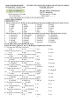 Đề thi thử vào lớp 10 chuyên môn Tiếng Anh năm 2013 - 2014 THPT chuyên Quang Trung có đáp án - Đề số 19 | Tiếng Anh, Đề thi vào lớp 10 - Ôn Luyện