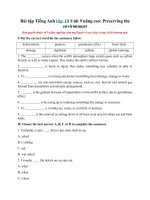 Bài tập Tiếng Anh lớp 10 Unit 9 nâng cao: Preserving the environment