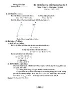 phòng giáo dục trường thcs kỳ thi kiểm tra chất lượng học kỳ i môn toán 8 – thời gian 90 phút năm học 2009 – 2010 i lý thuyết 3 điểm bài 1 2 điểm a làm tính chia b thực hiện phép tính bài 2 1
