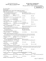 sở gd đt quảng ngãi sở gd đt quảng ngãi trường thpt tt trương định đề thi trắc nghiệm hk i môn anh văn lớp 11 thời gian làm bài 45 phút 40 câu trắc nghiệm mã đề thi 130 họ tên thí sinh số báo danh