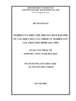Luận văn Thạc sĩ Công nghệ hóa học: Nghiên cứu điều chế một số chất hấp phụ từ các hợp chất của nhôm và nghiên cứu các chất kết dính tạo viên