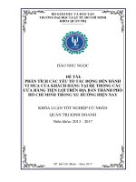 Phân tích các yếu tố tác động đến hành vi mua của khách hàng tại hệ thống các cửa hàng tiện lợi trên địa bàn thành phố hồ chí minh trong xu hướng hiện nay 