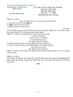 Đề thi vào lớp 10 môn Văn năm 2019 - 2020 sở Kiên Giang | Ngữ văn, Đề thi vào lớp 10 - Ôn Luyện