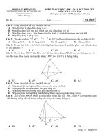 Đề thi học kì 1 môn Toán 11 năm 2020-2021 có đáp án – Trường THPT chuyên Huỳnh Mẫn Đạt (Khối cơ bản)