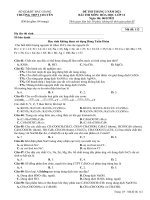 Đề thi thử THPT môn Hóa Học 2021 Thi TN chuyên Bắc Giang (Tháng 2) -