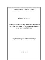 Luận văn Thạc sĩ Công tác xã hội  Dịch vụ công tác xã hội trong hỗ trợ người cao tuổi cô đơn tại xã Liên Hiệp, huyện Phúc Thọ, thành phố Hà Nội