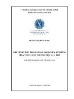 Chuyển rủi ro trong hoạt động mua bán hàng hóa theo luật thương mại năm 2005 