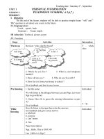 Giao an T Anh 7 Unit 2 lesson 1