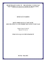 Tóm tắt luận án tiến sĩ kinh tế hoàn thiện quản lý nhà nước đối với công ty lâm nghiệp nhà nước ở việt nam