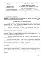 Đề thi chuyên Tiếng Pháp Đắk Lắk 2018-2019