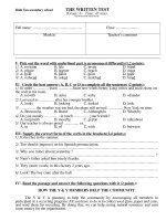 the written test dinh tan secondary school the written test grade 8 time 45 min full name class marks teacher’s comment i pick out the word with underlined part is pronounced differ