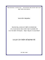 Thanh tra, giám sát trên cơ sở rủi ro của Ngân hàng Nhà nước Việt Nam đối với các tổ chức tín dụng - thực trạng và giải pháp (FULL TEXT)