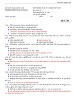 Đề thi học kì 2 môn Lịch sử 12 năm 2017-2018 có đáp án – Trường THPT Đoàn Thượng – Mã đề 158