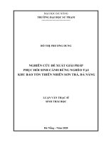 Nghiên cứu đề xuất giải pháp phục hồi sinh cảnh rừng nghèo tại khu bảo tồn thiên nhiên sơn trà, đà nẵng  
