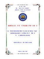 Kế toán doanh thu và xác định kết quả kinh doanh tại công ty cổ phần nước khoáng bang 
