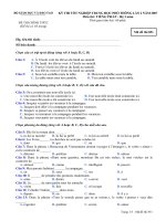 Đề thi tốt nghiệp THPT Quốc Gia môn Tiếng Pháp hệ 3 năm 2006-2007 lần 2 mã đề 851