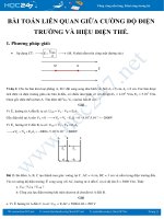 Bài toán liên quan giữa Cường độ điện trường và Hiệu điện thế môn Vật lý 11 NC