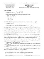 Đề thi vào lớp 10 môn Toán năm 2016 - 2017 sở Cần Thơ có đáp án | Toán học, Đề thi vào lớp 10 - Ôn Luyện