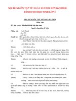 NỘI DUNG ÔN TẬP HS LỚP 5 TỪ NGÀY 2.3 ĐẾN 6.3