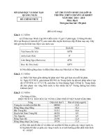 Đề thi vào lớp 10 môn Địa năm 2014 - 2015 THPT chuyên Lê Khiết có đáp án | Địa lý, Đề thi vào lớp 10 - Ôn Luyện