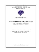 Đăng ký kết hôn   thực trạng và giải pháp hoàn thiện 