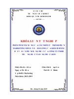 PHÂN TÍCH tác ĐỘNG của các NHÂN tố THÀNH PHẦN MARKETING MIX đến sự hài LÒNG của KHÁCH HÀNG đối với sản PHẨM ĐỒNG PHỤC của CÔNG TY TNHH THƯƠNG HIỆU và ĐỒNG PHỤC LION 