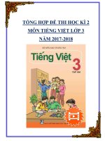 Tổng hợp đề thi học kì 2 môn Tiếng Việt lớp 3 năm 2017-2018