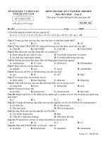 Đề thi học kì 1 môn Hóa học 12 năm 2020-2021 có đáp án – Trường THPT Lương Thế Vinh