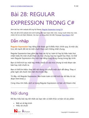 Chuyên đề Regular Expression trong C HowKtea khóa học lập trình cơ bản ...