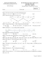 Đề thi khảo sát chất lượng lần 1 môn Toán lớp 12 năm 2020 - 2021 THPT chuyên Hưng Yên có đáp án- Mã đề 121 | Toán học, Lớp 12 - Ôn Luyện