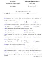 Đề thi học kì 2 môn Toán lớp 10 năm 2020 - 2021 THPT Hưng Nhân chi tiết - Mã đề 132 | Toán học, Lớp 10 - Ôn Luyện