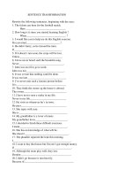 Bai tap ve Transformation Sentences