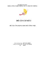ĐẠI HỌC ĐÀ NẴNGKHOA CÔNG NGHỆ THÔNG TIN VÀ TRUYỀN THÔNGĐỒ ÁN CƠ SỞ 3 ĐỀ TÀI: ỨNG DỤNG GHI CHÚ CÔNG VIỆC