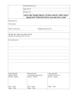 Đề nghị nhận lương bằng tiền mặt